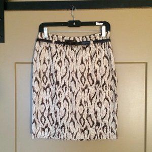 Snakeskin Patterned Cotton NWOT Pencil Skirt Size 4